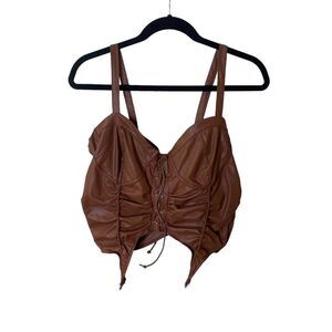 Roma Concept Lace Up Top Sz 2X